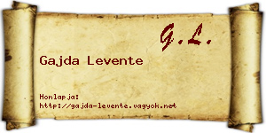 Gajda Levente névjegykártya